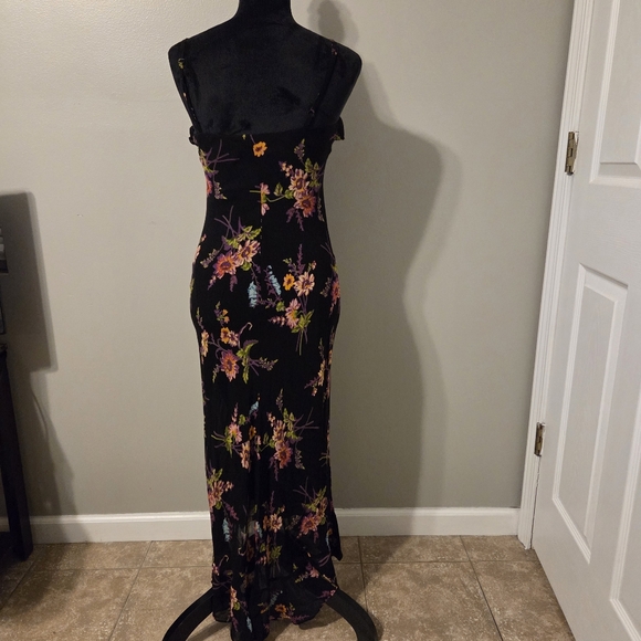 Betsy Johnson Womens Vintage Y2k 90's Black Floral Babydoll Midi Slip Dress. - Picture 3 of 8